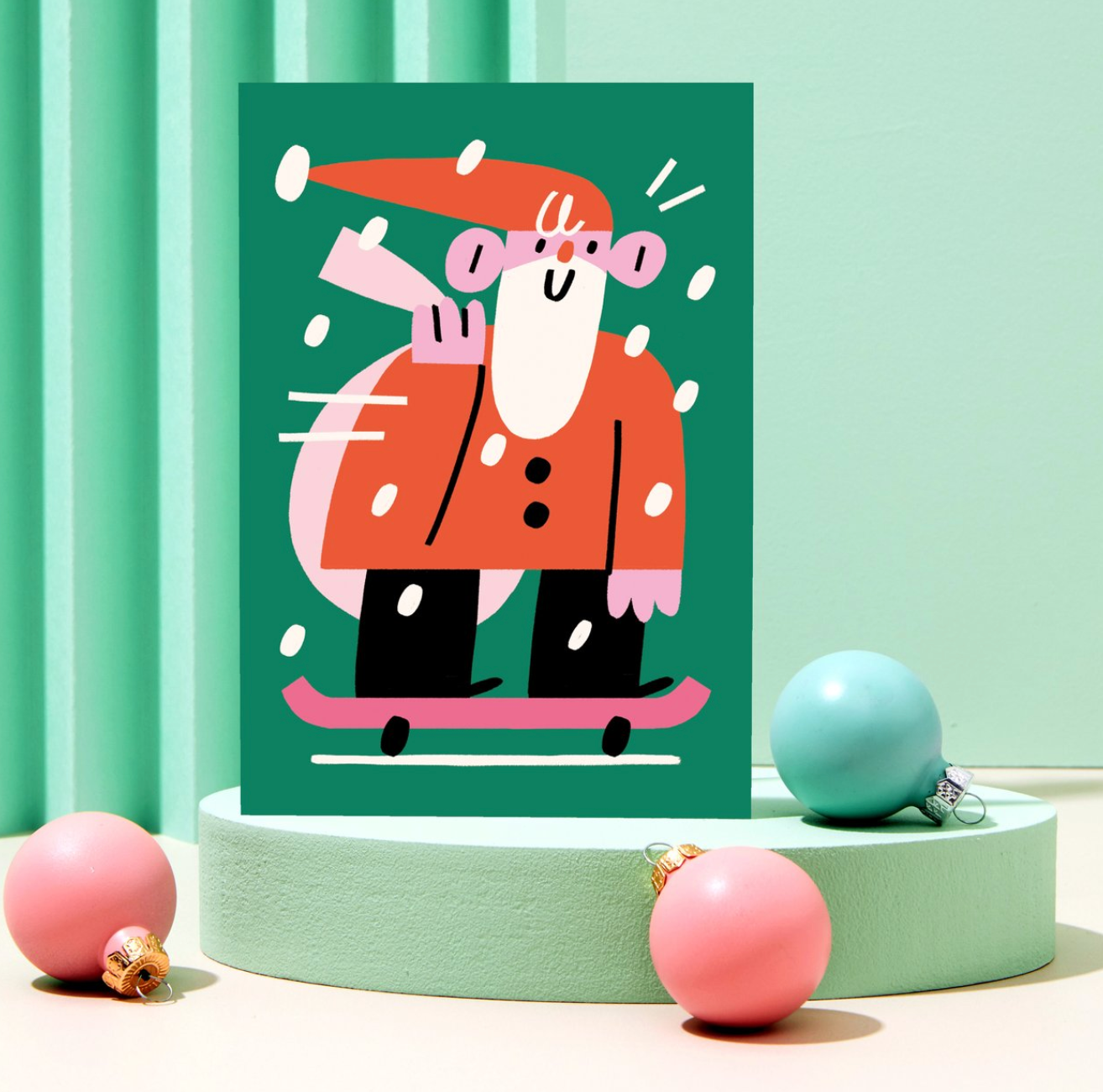 Skating Santa by Susie Hammer