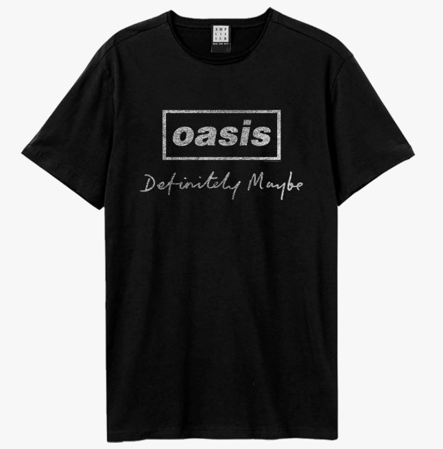 OASIS DEFINITELY MAYBE DISTRESSED Black Tee